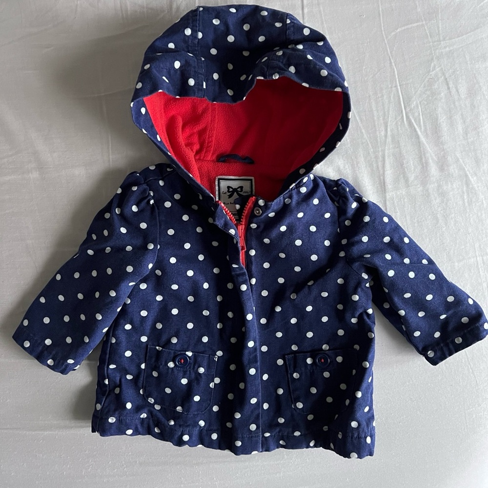 Gymboree navy polkadot spring/fall jacket size 6-12 months